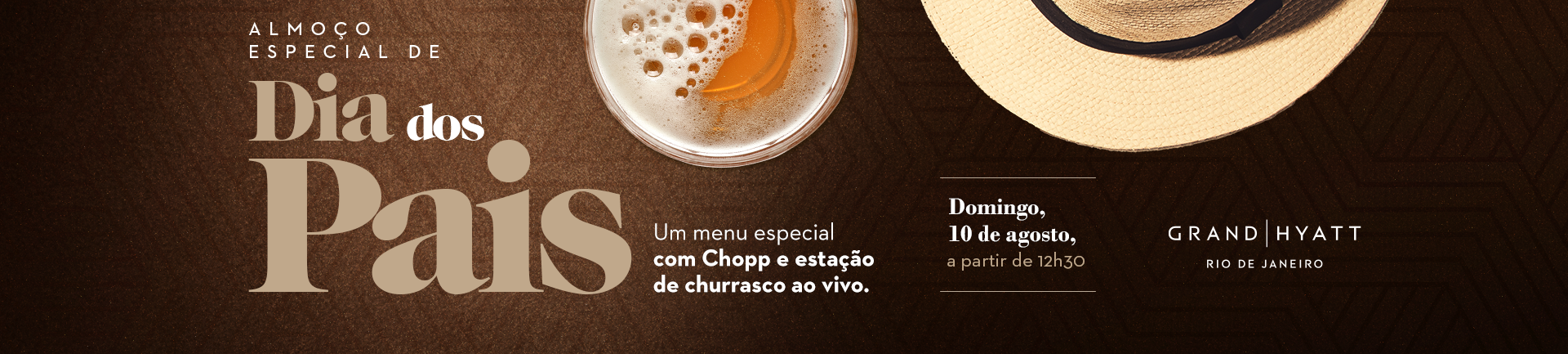 banner evento almoço de dia dos pais na barra da tijuca do Grand Hyatt