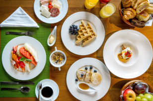 Mesa de café da manhã no Hyatt