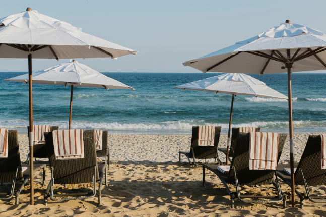 Espaço da areia de frente ao mar do Hyatt RJ