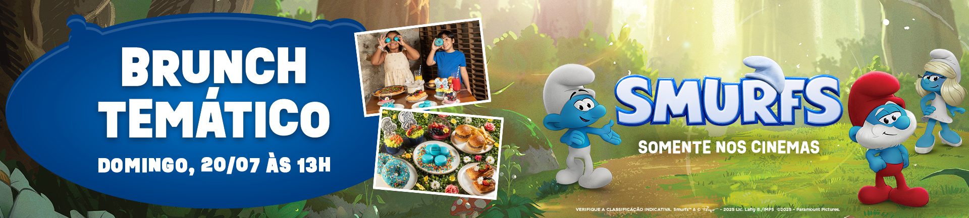banner brunch infantil dos smurfs rio de janeiro