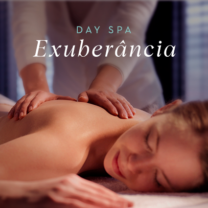 Banner mobile com mulher recebendo massagem no serviço do Grand Hyatt São Paulo Day Spa Exuberância