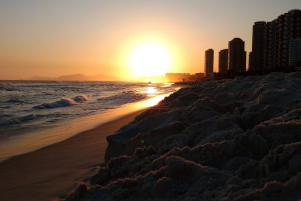 Por do sol na Praia da Barra da Tijuca