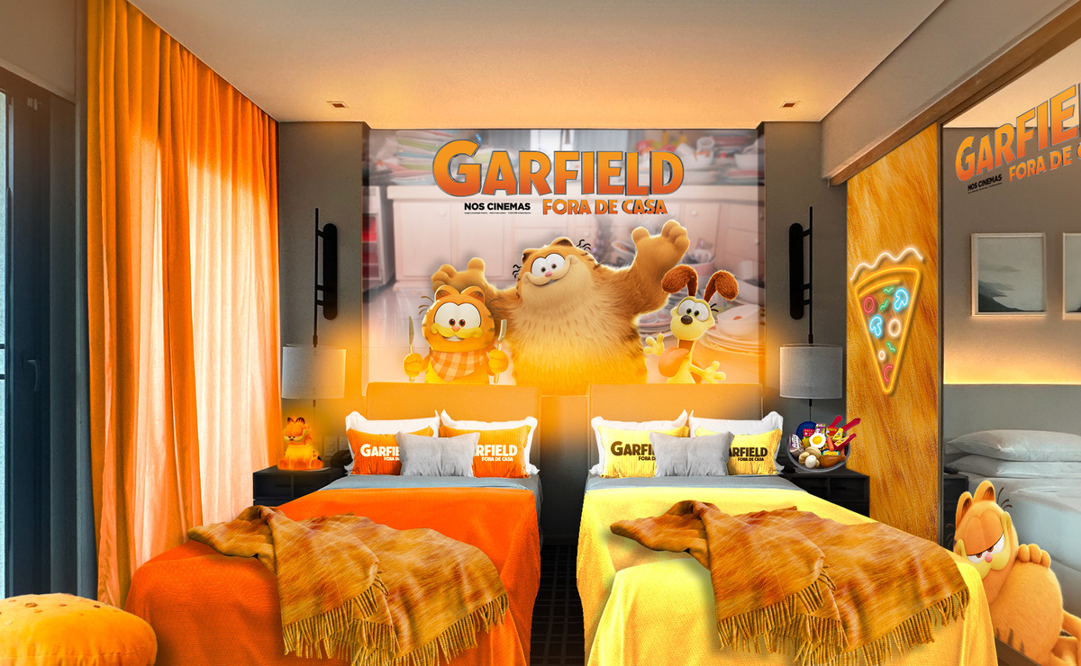 quarto temático do Hospedagem temática do filme do Garfield