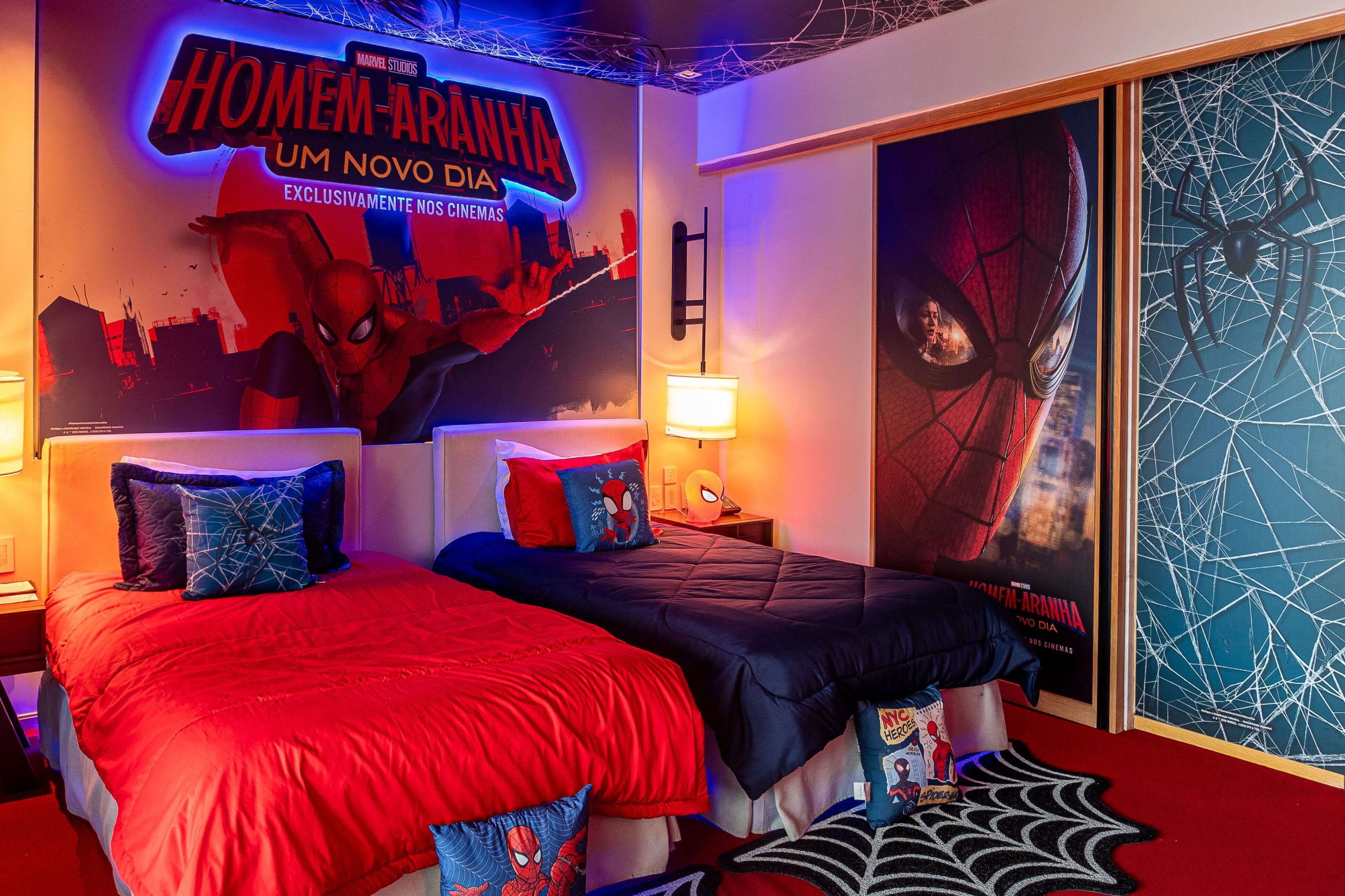 Quarto temático do filme Homem-Aranha: Um Novo Dia do Grand Hyatt Rio de Janeiro